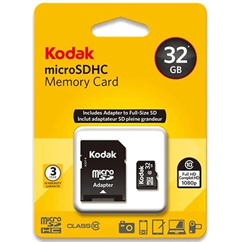 کارت حافظه microSDHC کداک کلاس 10 استاندارد UHS-I U1 سرعت 50MBps همراه با آداپتور SD ظرفیت 32 گیگابایت